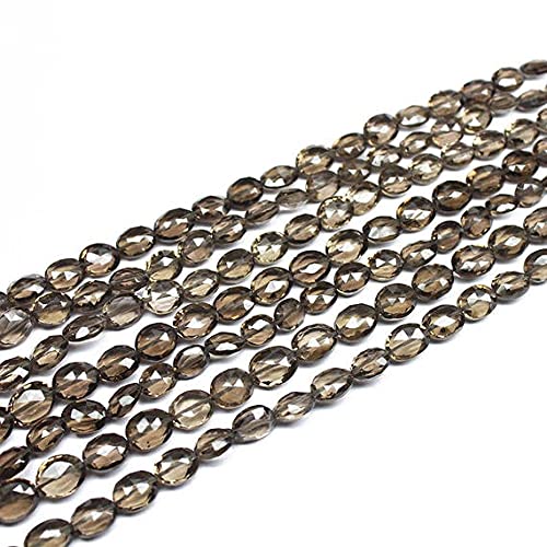 Quartz fumé perles ovales facettées 8mm 7mm pour loisirs créatifs et bijoux