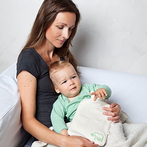 GRÜNSPECHT Warmwaterkruik van natuurlijk rubber, met witte biologische overtrek, van 100% katoen, 0,8 l, voor kinderen… - Image 7