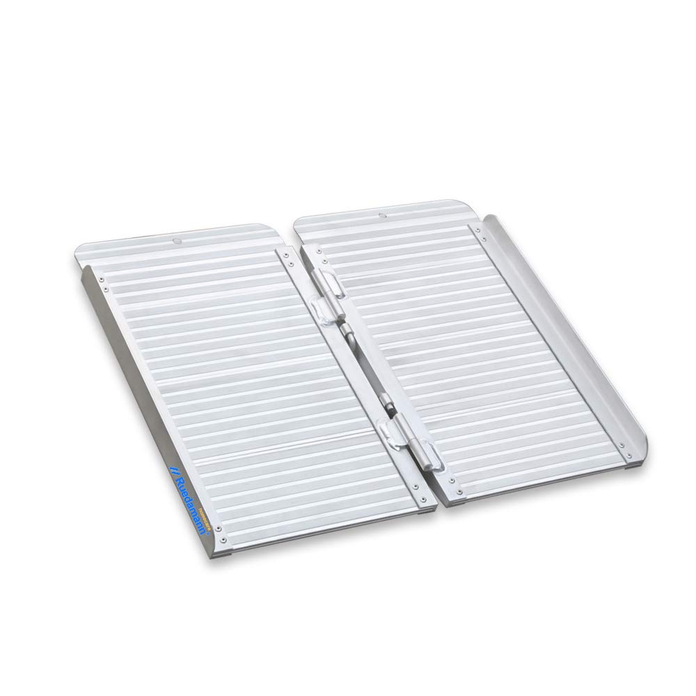 Ruedamann 24" L×28.3" W Threshold Ramp,2ft Wheelchair Ramps,Using Height 3.9",600lbs Capacity for Home,Steps,Stairs,Handicaps,Doorways,Aluminum Folding Ramps for Wheelchairs