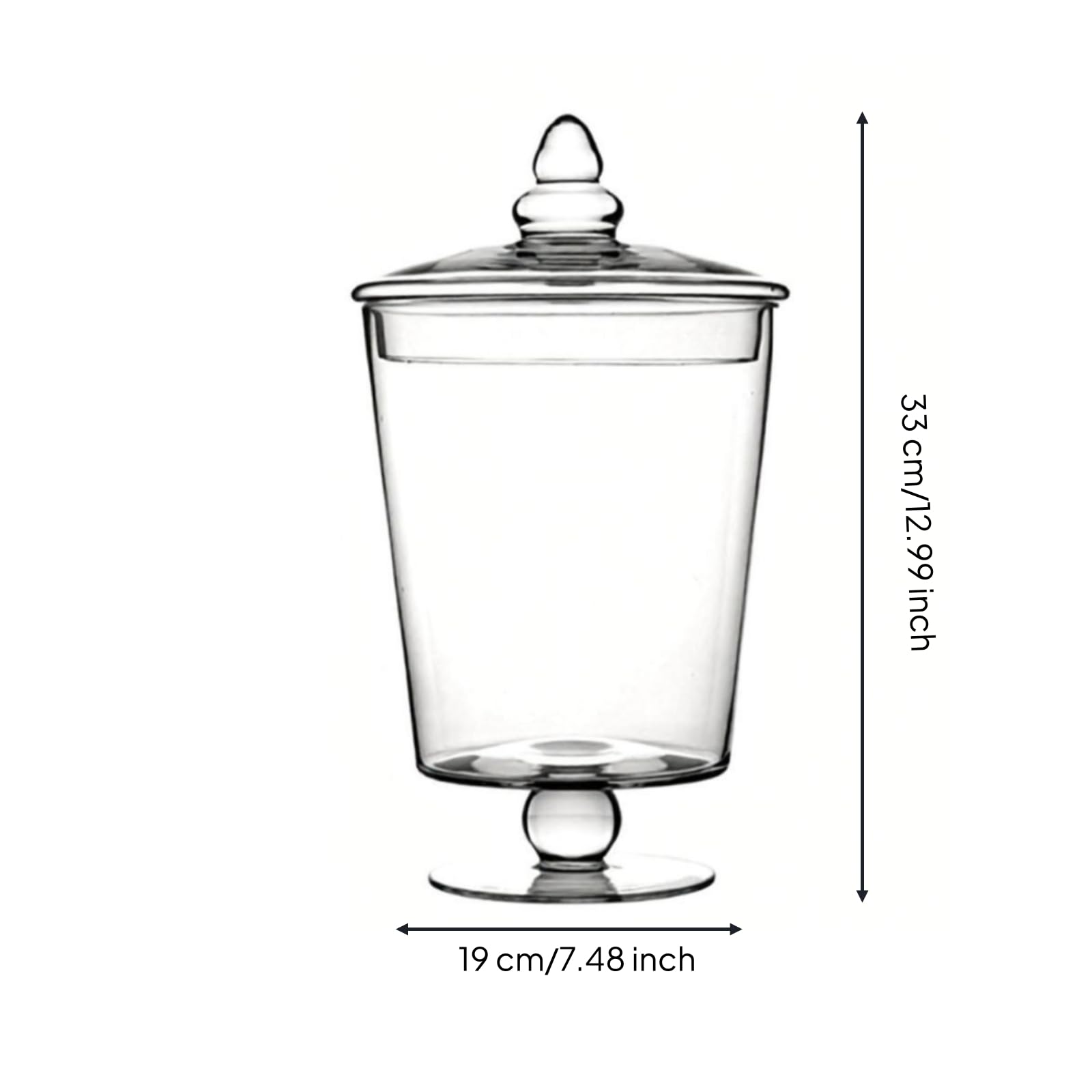 Tarro Vidrio con Tapa Transparente Tarro con Ancha para Bodas, Grande