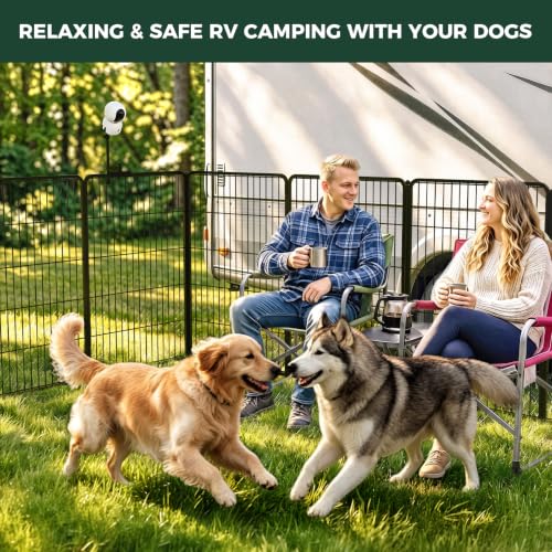 Image of FXW Instant Dog Playpen with Camera Mount, 40 inch H, 16 Panels for RV Camping