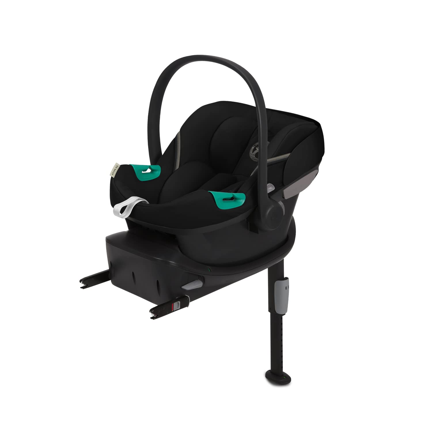 CYBEX Gold Seggiolino Auto Aton S2 i-Size, Dalla Nascita a circa 24 Mesi, Max. 13 kg, Con Riduttore per Neonato, Compatibile con SensorSafe, Moon Black