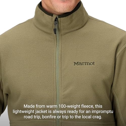 Image of MARMOT Men's Rocklin Full-Zip Jacket - Classic, Warm, Lightweight 100-Weight Fleece Layer