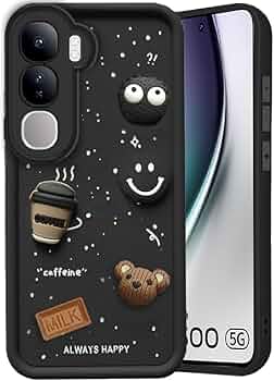 AESTMO Back Case Cover for Vivo Y300 Cover | Cute Fun Cartoon 3D Ball | Coffee Silicone Case | Full Body Protection | Camera Protection Back Cover for...