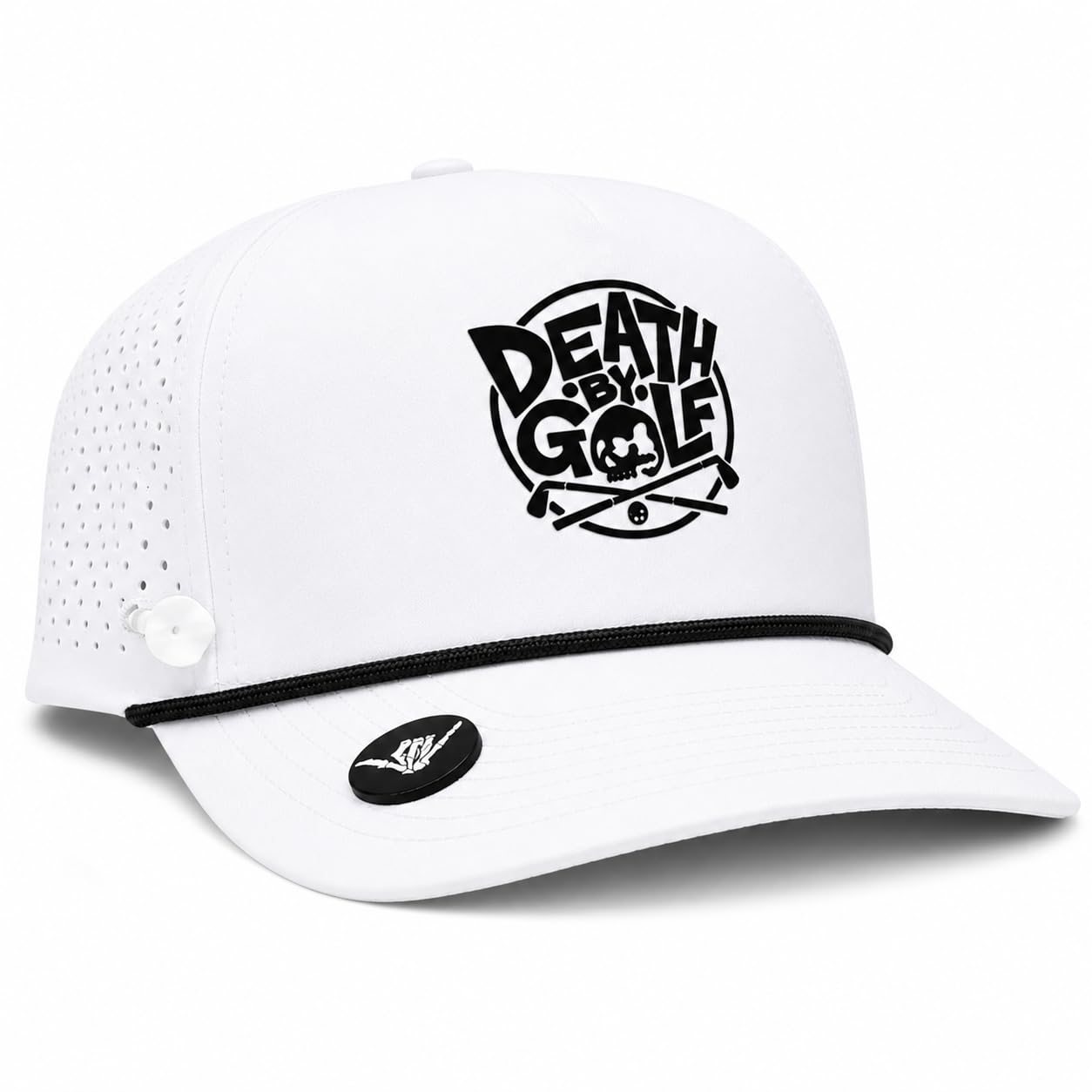 BRIMZ Golf Performance Hat - Tee Holder &amp; Magnetic Brim - Breathable Sweat &amp; Water Resistant Golfing Snapback Cap