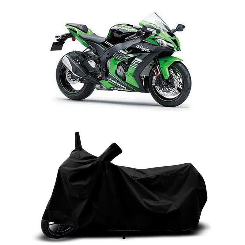 Image of DUFFEL-All Two Wheeler Bike /Scooty Body Cover Used for Kawasaki Ninja ZX 10R BS6 Heat Protectio /Water Resistance /UV-Rays /Birds Dropping /Scratchproof /Dust Proof /Waterproof All Variants [Black]