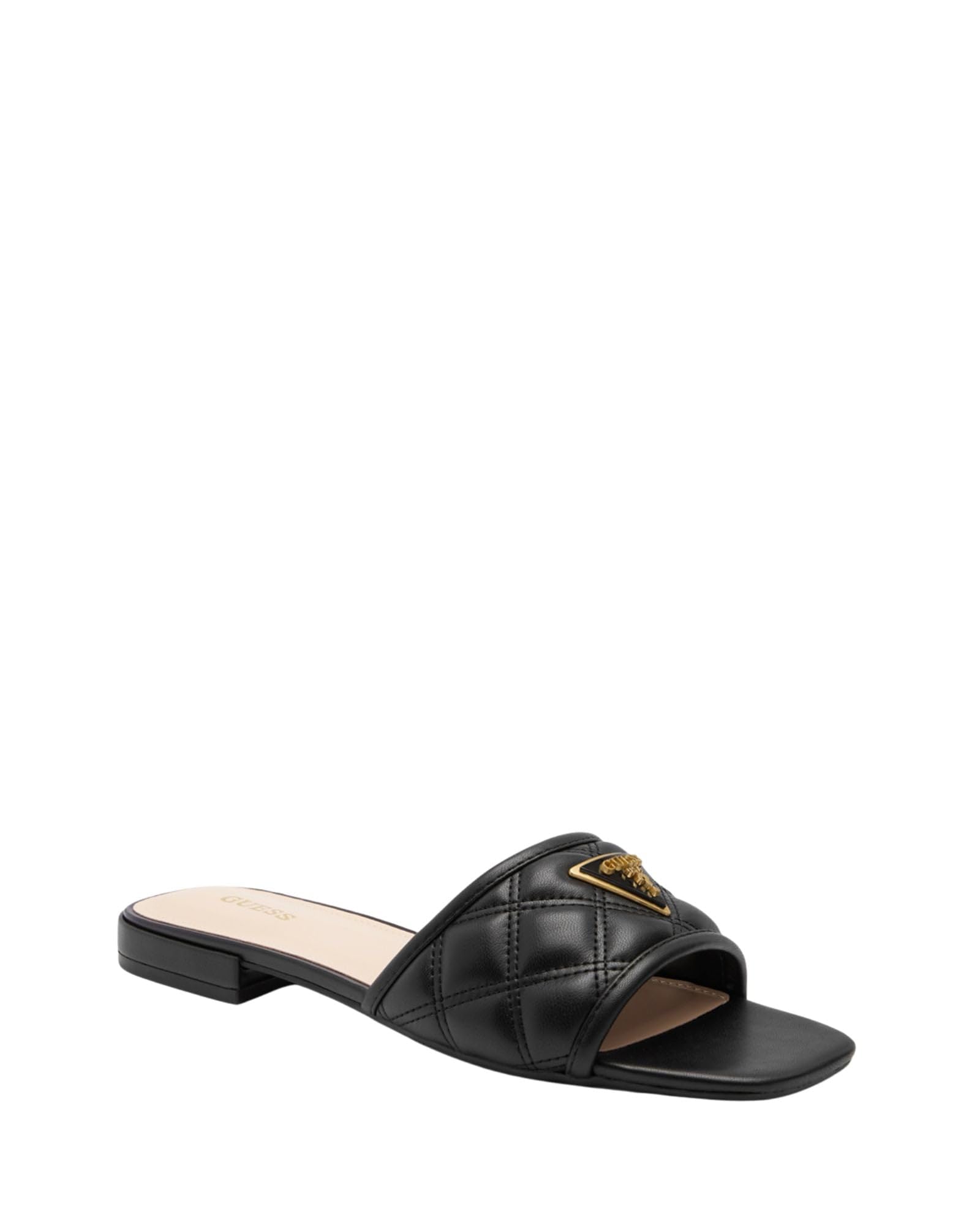 GUESS Women's Tameli Flat Sandal, Black 001, 3.5 UK