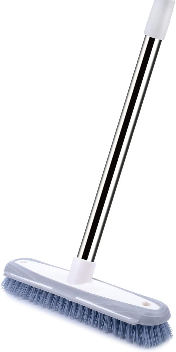 Rexyuptzz Multipurpose Floor Brush, 49 Inch Shower Cleaning Scrubber Brush with Long Handle, Large Brushes for Scrubbing, Stiff Push Broom for Grout/Patio/Garage/Bathroom/Boat/Tile Floor and Concrete