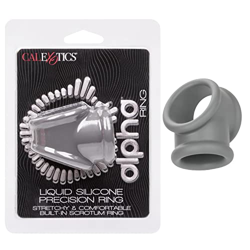 Calexotics Alpha Liquid Silicone Precision Ring – Male Enhancement Dual Support Ring Silicone Sex Toys For Men – Gray