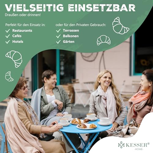 KESSER® Zestaw mebli bistro 3-częściowy | Stół bistro 2 składane krzesła Zestaw na balkon Meble balkonowe Składane meble Zestaw ogrodowy Komplet do siedzenia Meble ogrodowe Stół ogrodowy z osłoną