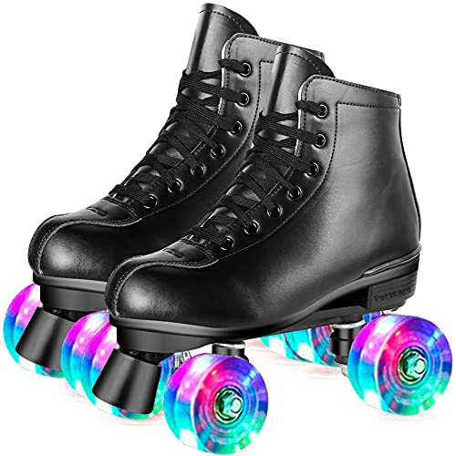 Perzcare roller skate shoes for women&men classic pu leather …