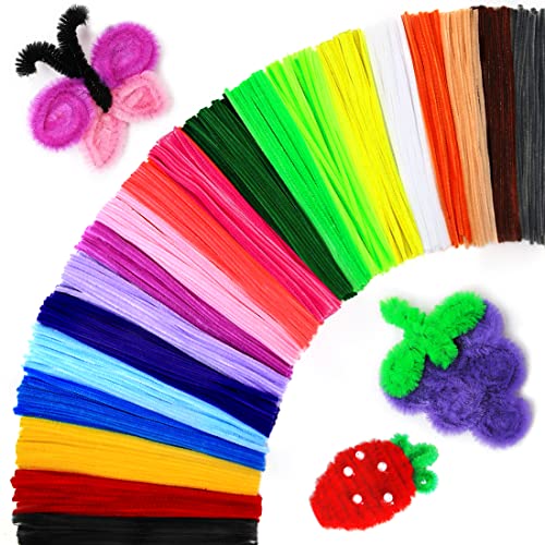 Image of Praisebank Pipe Cleaners for Crafts (200pcs 20 Colors), 12 inch Long