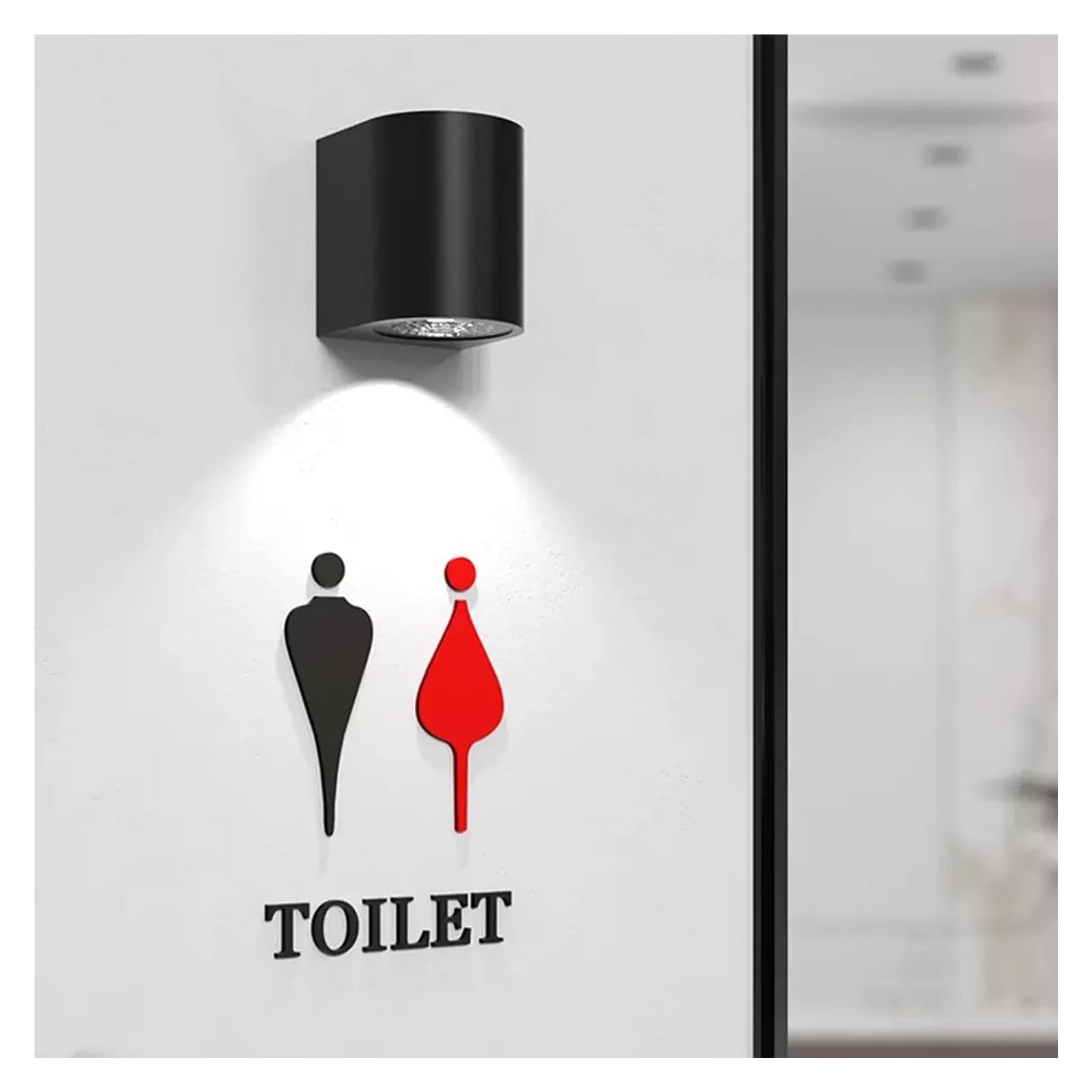Carteles para aseos, Acrílico Mujer Hombre Montado en la pared, 11.6×16.5cm | A