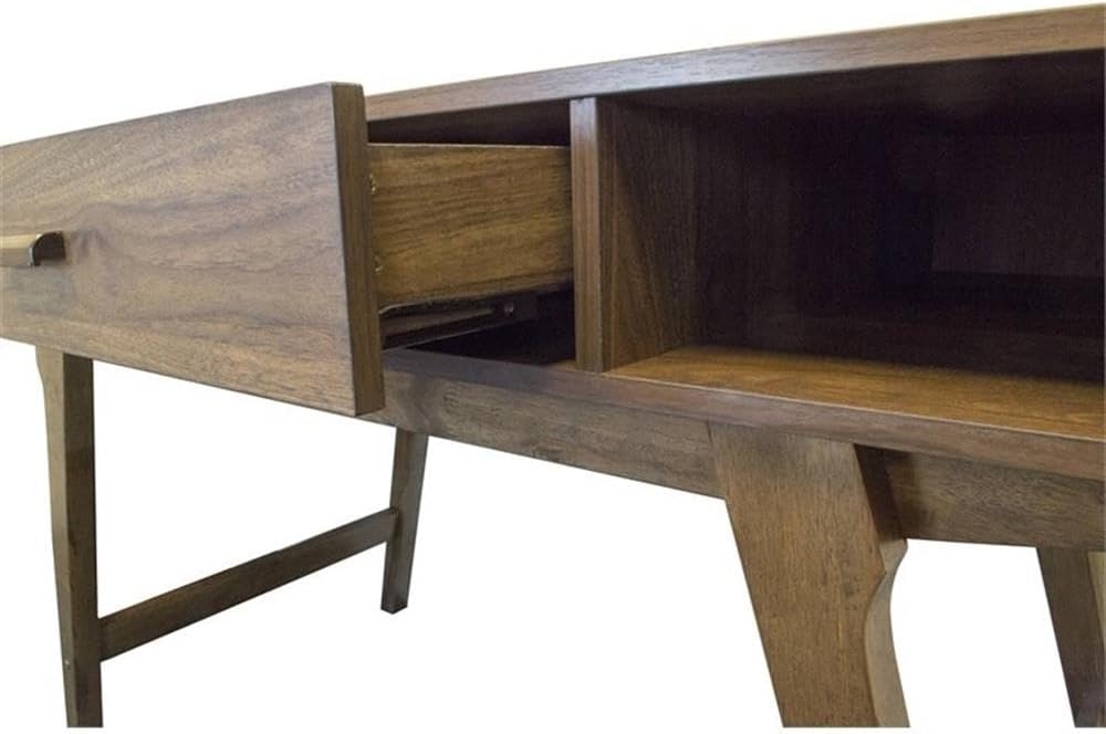 Mid Century Danish Walnut Wood Desk with Drawer