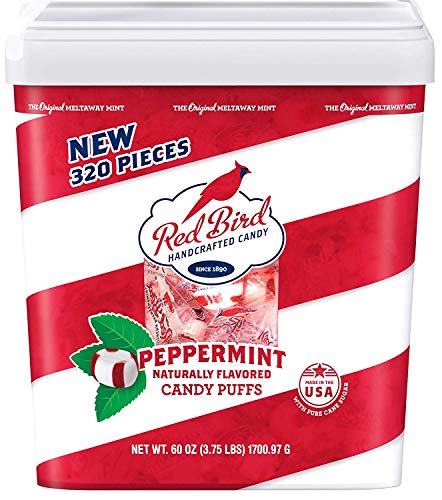 Individually Wrapped Bulk Soft Peppermint Candy Puffs 60 oz Tub, 320 pieces, Gluten Free, Free from the Top 8 Allergens - pack of 2