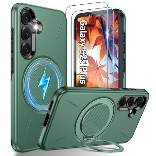 Coque Samsung S25 Plus MagSafe Gritup avec béquille intégrée et deux verres trempés HD