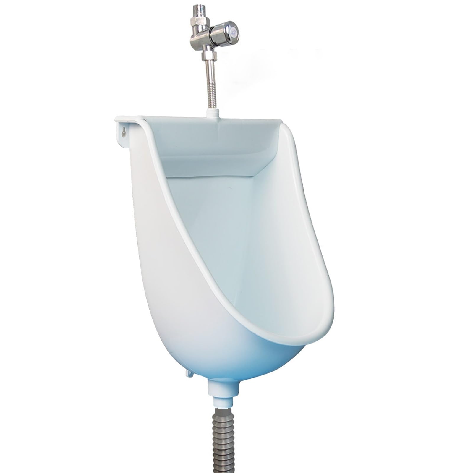 MESCXTY Wall Mounted Commercial Men Plastic Urinals,Outdoor Toilet Urine Diverter With Hose And Flush Valve,Mobile Portable,Camper Urinals,for Bathroom,Garage,Basement,Backyard(White)