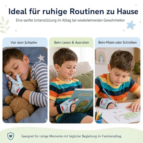4 Stück Daumenlutschen Abgewöhnen Daumenlutschen Stop Kinder Daumen Saugen Guard Handschuhe Kaukompressionshandschuhe Kinder stoppen Daumenlutschen und Fingerbeißen für 5-13 Jahre. (#4)