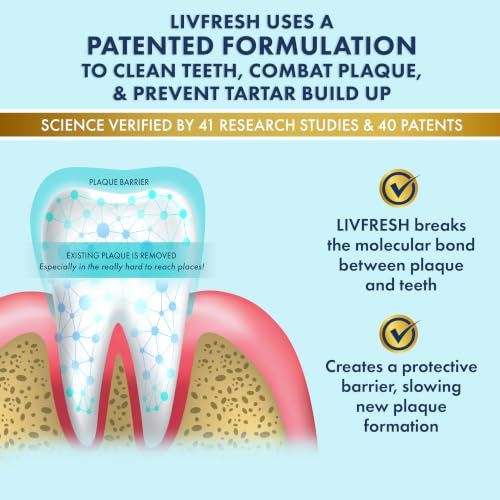 Image of LIVFRESH Toothpaste Gel, Clinically Proven to Remove Plaque 250% Better, Does Not Irritate Gums, Reduces Tartar Buildup, Fights Bad Breath, Lasting Cooling Effect, SLS Free, Arctic Peppermint