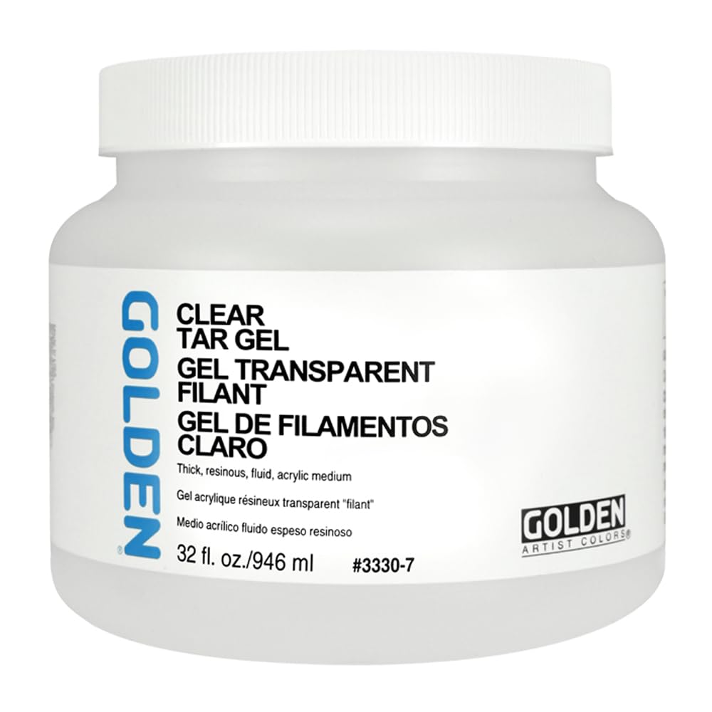 GOLDEN Clear Tar Gel, 946 ml Jar, Professional Acrylic Gel Medium, Transparent