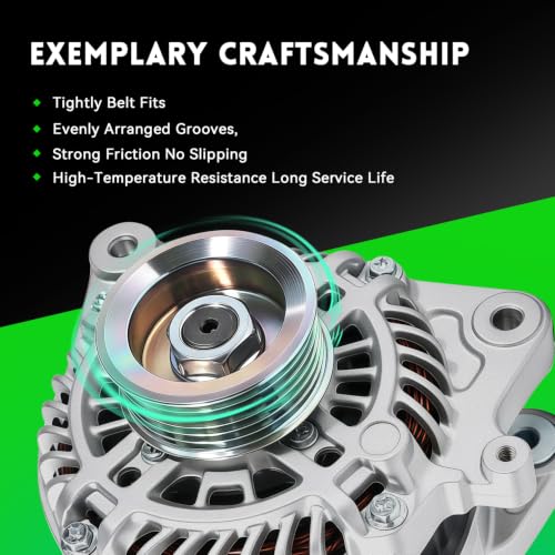 Image of 11537N Alternator Compatible with 2012-2015 Honda Civic, 2016-2018 HR-V 1.8L, 2013-2015 Acura ILX 2.0L, 12V 95Amp, 6-Groove Pulley, A5117 A5TJ0191 31100R1AA010 06311-R1A-505RM