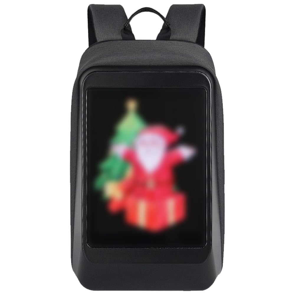 LED Display Backpack Smart Luggage Bag 17L for Women Men Girl, Outdoor Motorcycle Cycling Locomotive Multimedia BackPack, T4