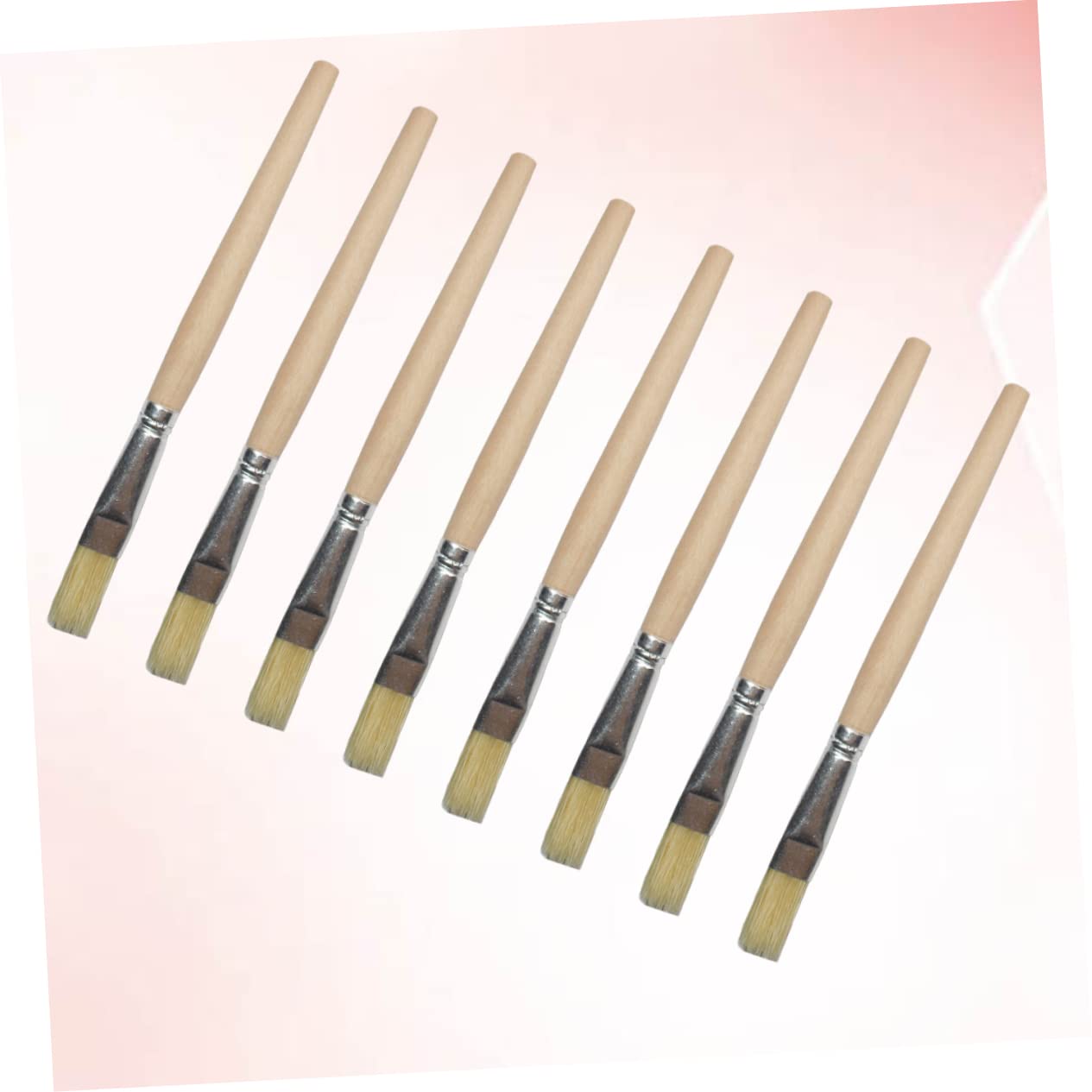 MUCKLILY 12pcs Basting Brush with Wooden Handle Versatile Oil Painting Baking and Bbq Cleaning Tool for Marinades and Sauces Ergonomic Design Easy to Clean Bristles