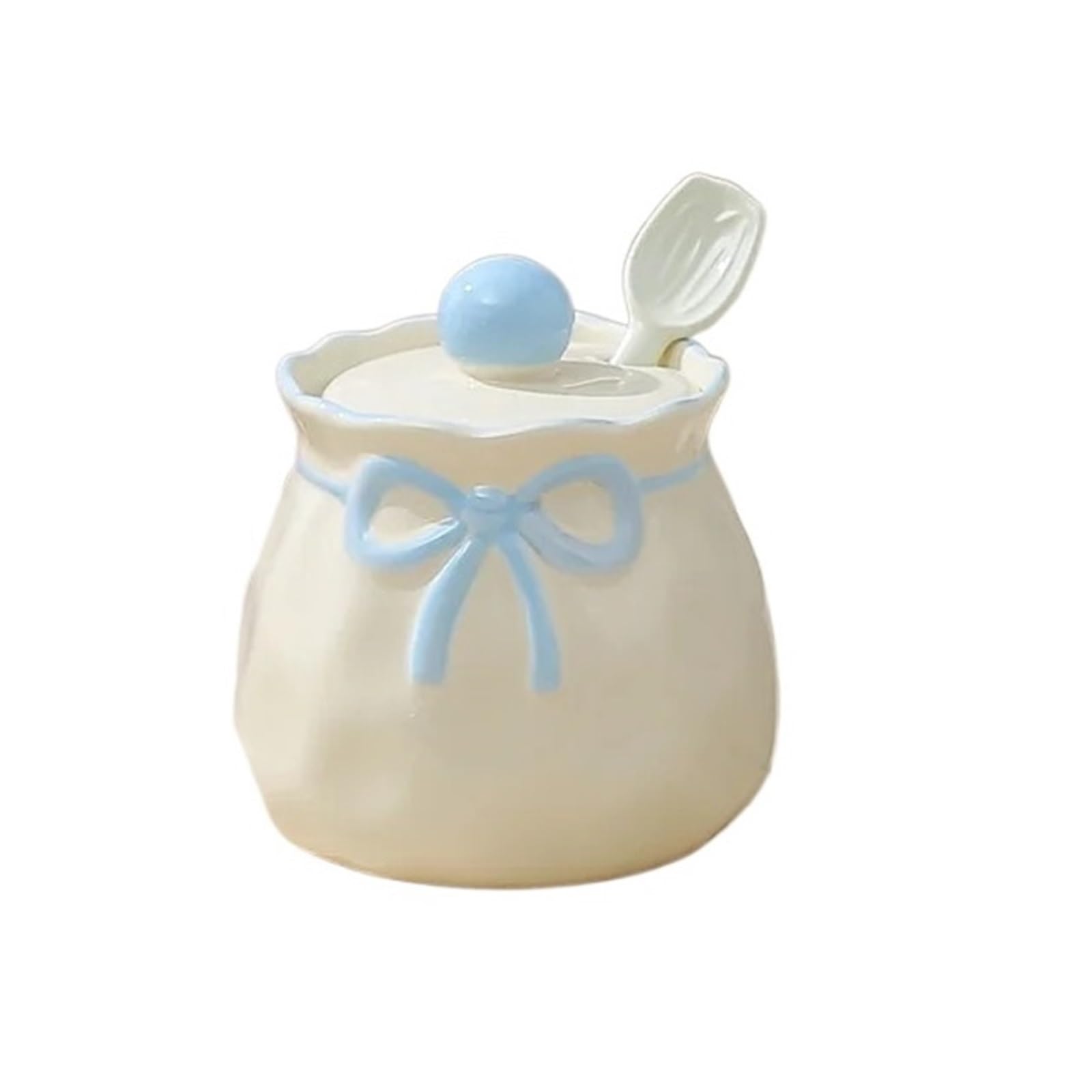 WZPTLKIBAD Bow Ceramic Seasoning Jar for Salt Chili Spice Storage