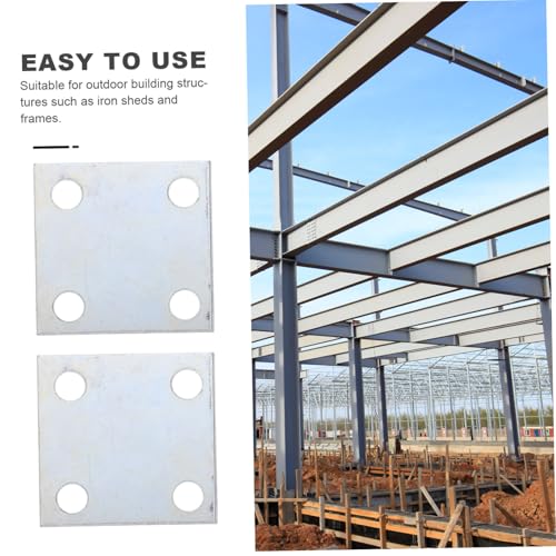 Plaque soudable acier robuste avec trous d'ancrage pour installation facile de structure