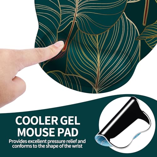 Image of eulps Mouse Pad with Wrist Rest, Comfortable Computer Mousepad with Gel Wrist Support Smooth Surface and Non-Slip PU Base for Pain Relief, Laptop, Office & Home (Tropical Plants)