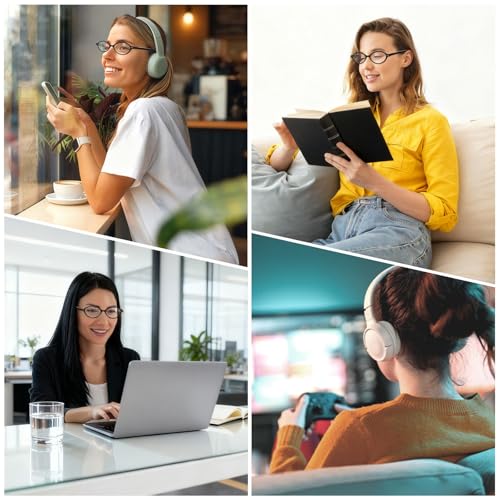 Image of HAOLOTA Blue Light Blocking Glasses Women, Trendy Round Anti Eyestrain UV Glare TV Phone Computer Gaming Eyeglasses Liberty