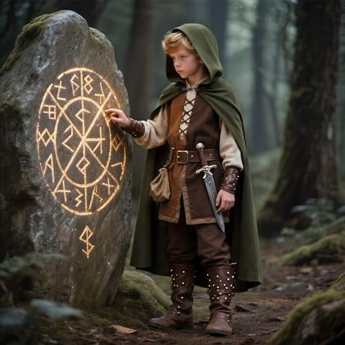 Capa con capucha para niños estilo renacentista miniatura 4