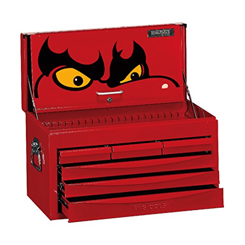 Teng Tools 6 Drawer Professional Steel Lockable Red SV Series Top Box - TC806SV