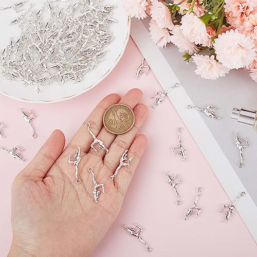 SUNNYCLUE 1 Box 80Pcs Gymnast Charm Gymnastic Charms Sports Bulk Tibet Style Alloy Dance School Cheerleader Gymnastic for jewellery Making DIY Bracelet Necklace Earring Craft - Image 3