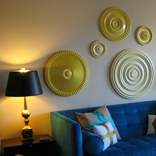 Image of Ekena Millwork CM24SH2-04500 24 inchOD x 4 1 /2 inchID x 3 inchP Shakuras Ceiling Medallion, Fits Canopies up to 5 inch, 2 Piece