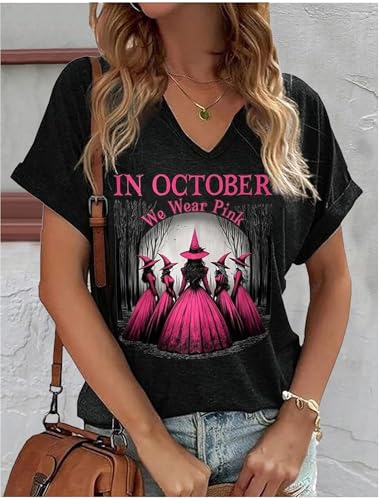Halloween Shirts for Women Girls Will Be Girls Witch Graphic Outfits Ghost Pumpkin Tees Fall Spooky Season Clothes Tops2