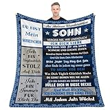 Geschenk für Sohn, Sohn-Geschenk von Mutter Papa, An Meinen Sohn, Decke zum Vatertag, Geburtstag, Weihnachten, Azubi Geschenk, Abschluss Geschenk, Geschenke zum Sohn Geburtstag Decke 150x130CM