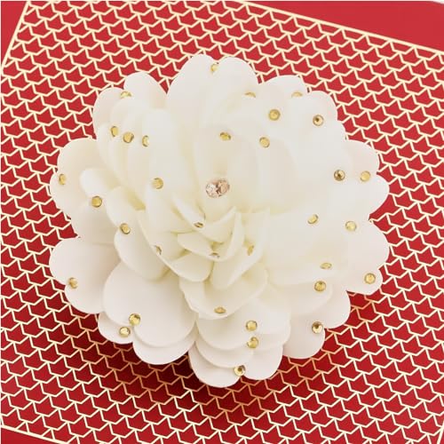 Image of Elegant Large Rose Flower Brooches Lapel Pins Handmade Dainty Satin Fabric Pearl Brooches Big Camellia Flower Brooch Pin for Women Wedding Part Dance Dress Suit Clothes Accessories Prom Jewelry