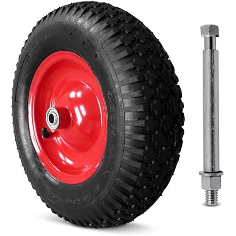 Gardebruk Wheelbarrow Wheel 15' With Pneumatic Tire 2 Fabric Inserts 4.80/4.00-8 Ø 390mm 200 kg 95mm Width Spare Tire Cover