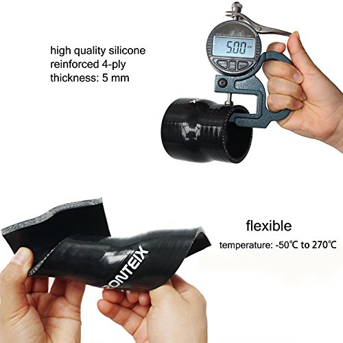 Ronteix Universal 4-Ply High Performance Id 3 Inch 90 Degree Elbow Coupler Silicone Hose (3''(76Mm), Blue) #TOP3