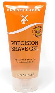 Van Der Hagen Precision Shave Gel 6oz - Clear Non-Foaming Formula for Precise Beard Edging & Smooth Razor Glide