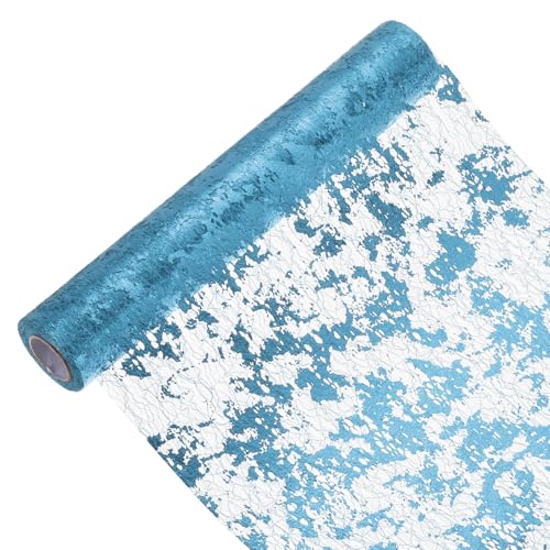 Chemin de table bleu pailleté 9m en maille métallique ajustable - 2