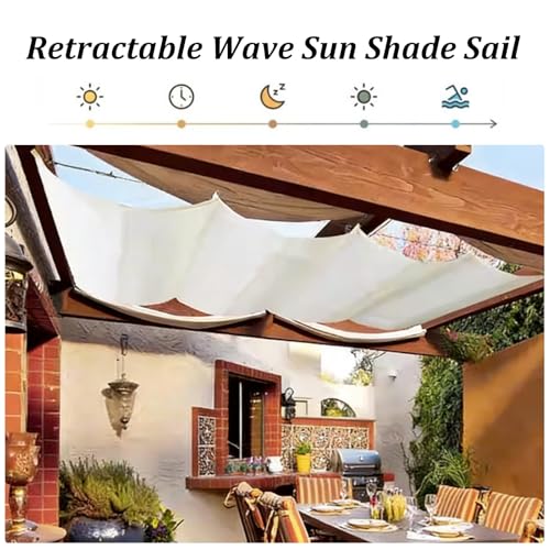 Voile d'ombrage rétractable contre la chaleur extérieure, auvent ajustable pour terrasse