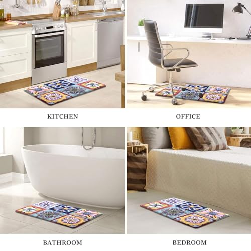Image of Luxe Home Cuba PVC Door Mats Loop Utillity Anti Fatigue - Mosaic - Cushioned, Non Slip, Washable - Indoor Outdoor Mats for Home, Kitchen, Garage More (51x99 cm)