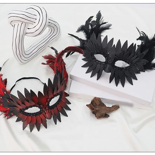 Masque de hibou à plumes pour défilé et soirées costumées légères - 6