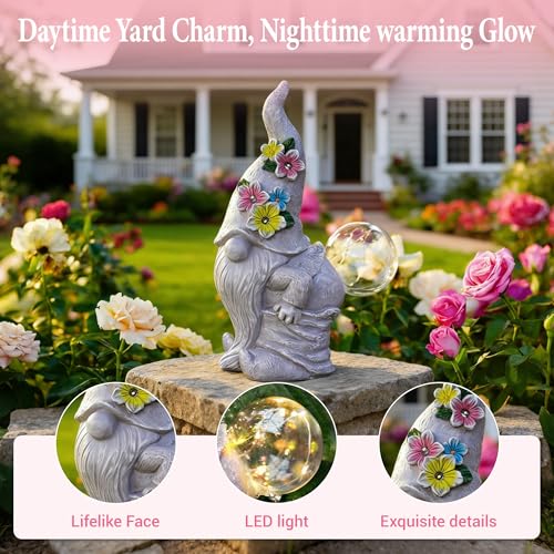 Solar Funny Garden Gnome Statue: Outdoor Lights Decorations - Image 3