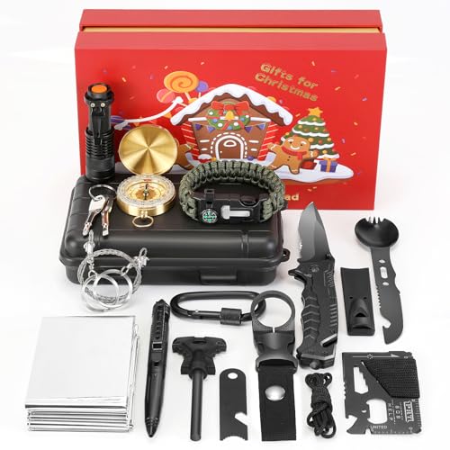 Kit de supervivencia de emergencia 12 en 1, herramienta de equipo de supervivencia al aire libre con pulsera de supervivencia