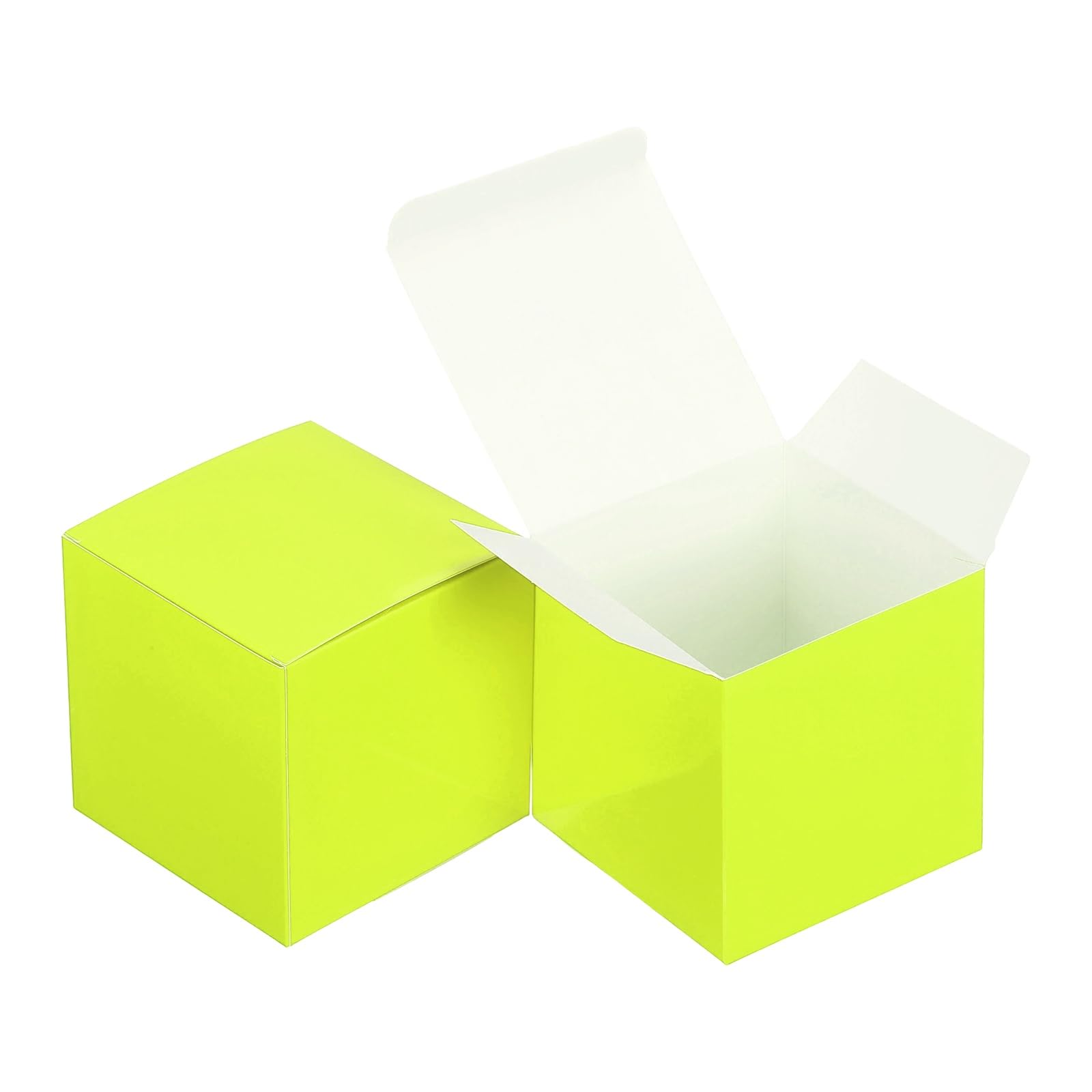 PATIKIL Gift Boxes with Lids, (4x4x4 Inch, Yellow) (24 Pcs), Cardstock Foldable Bridesmaid Proposal Wrap Small Candy Box for Birthday Presents Wedding Graduation Holiday Craft