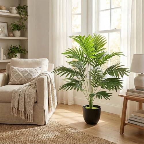 Image of Dekorly Plastic Fake Plants Artificial Floor Plants Large Tropical Palm Tree for Home Decor (African plam)