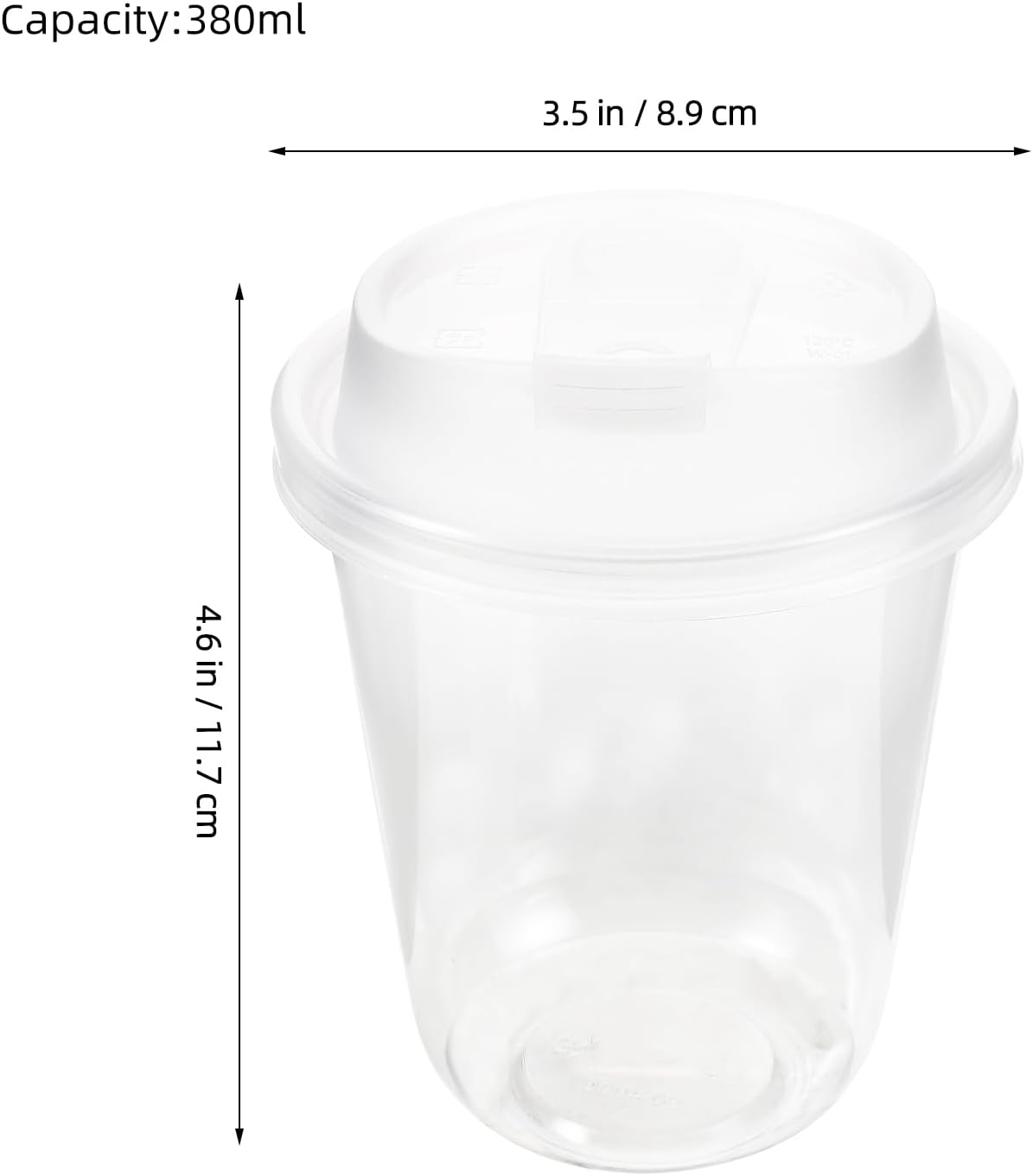 Luxshiny 50pcs Disposable Plastic Coffee Cups with Sip Lid 380ml Thickened Cold Beverage Cups for Smoothies Juice Party Picnic Takeaway